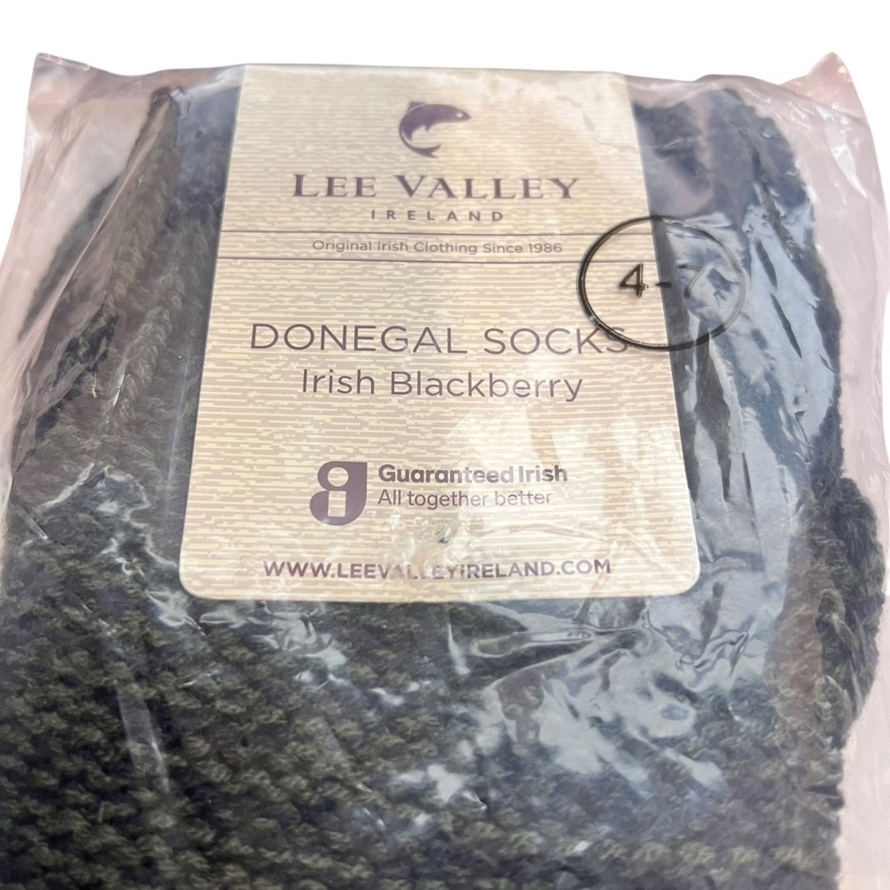 Lee Valley Ireland NEW Donegal Socks Fleece Lined Irish BlackBerry SZ 4-7 - Picture 4 of 5